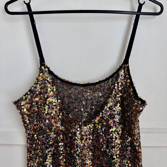 Free People Intimately Size M Multicolor Sequin Slip Dress Colorful Party - Picture 6 of 12